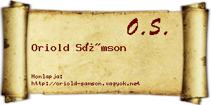 Oriold Sámson névjegykártya
